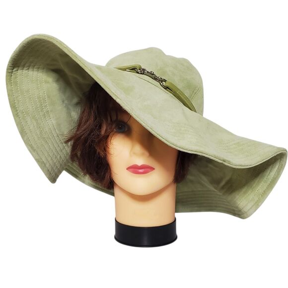 Vintage Coach Suede Leather Floppy Hat Signature Jacquard Lining Y2K NWT RARE